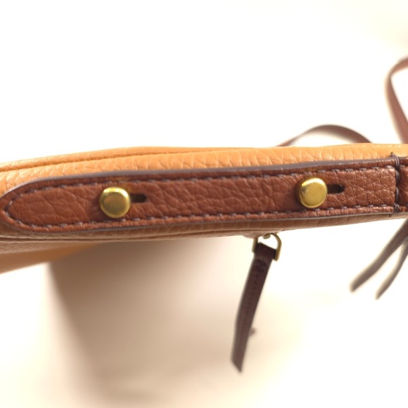 Fossil Womens Crossbody Bag Fiona Tan Brown Pebbled Leather Small Medium - Picture 10 of 11